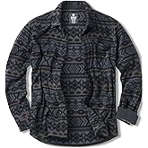CQR Men's Long Sleeve Heavyweight Fleece Shirts, Plaid Button Up Shirt, Warm Outdoor Casual Shirt with Pockets