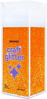 Hemway Fluorescent Orange Glitter Shaker 130g Fine Craft Glitter view 1