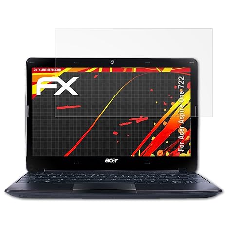 atFolix Schutzfolie kompatibel mit Acer Aspire One 722 Displayschutzfolie, HD-Entspiegelung FX Folie (2X)