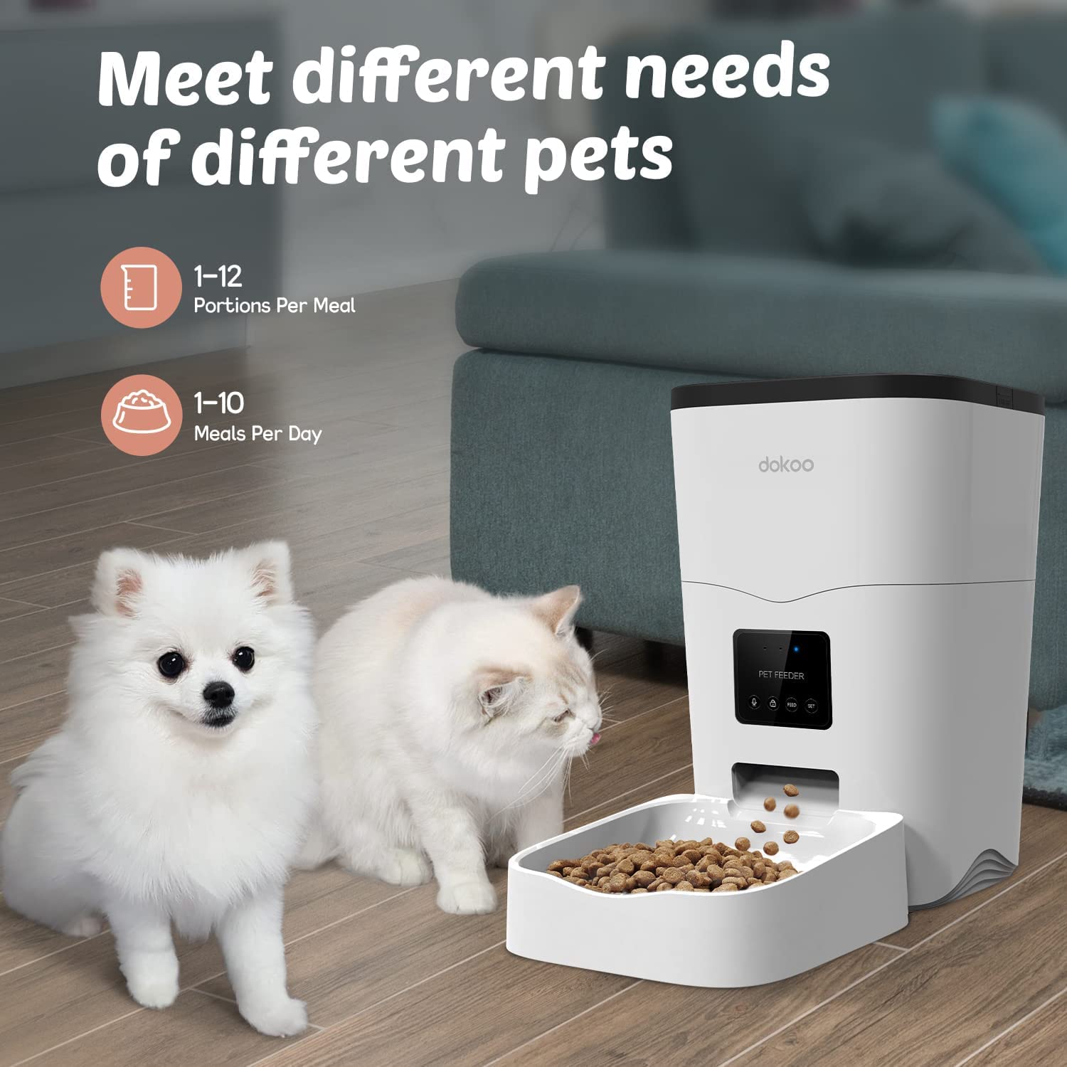 Mua Automatic Cat Feeder, 3L Smart Cat Dry Food Dispenser with Portion ...