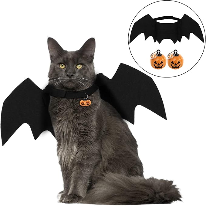 Lizhige Costume De Chauve Souris Citrouille Halloween Cloche Costume Pour Chat Collier Pour Chat Costumes Halloween Chien Chat Vetements Cosplay Bat Chat De Chien Halloween Habiller Animaux De Compagnie Jeux Et Jouets