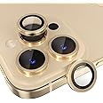 Choiche [3+1 for iPhone 14 Pro/iPhone 14 Pro Max Camera Lens Protector, 9H Tempered Glass Camera Cover Screen Protector Metal Ring Decoration Accessories (Gold)