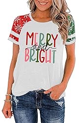 Ovazly Christmas Shirt for Women Raglan Sleeve