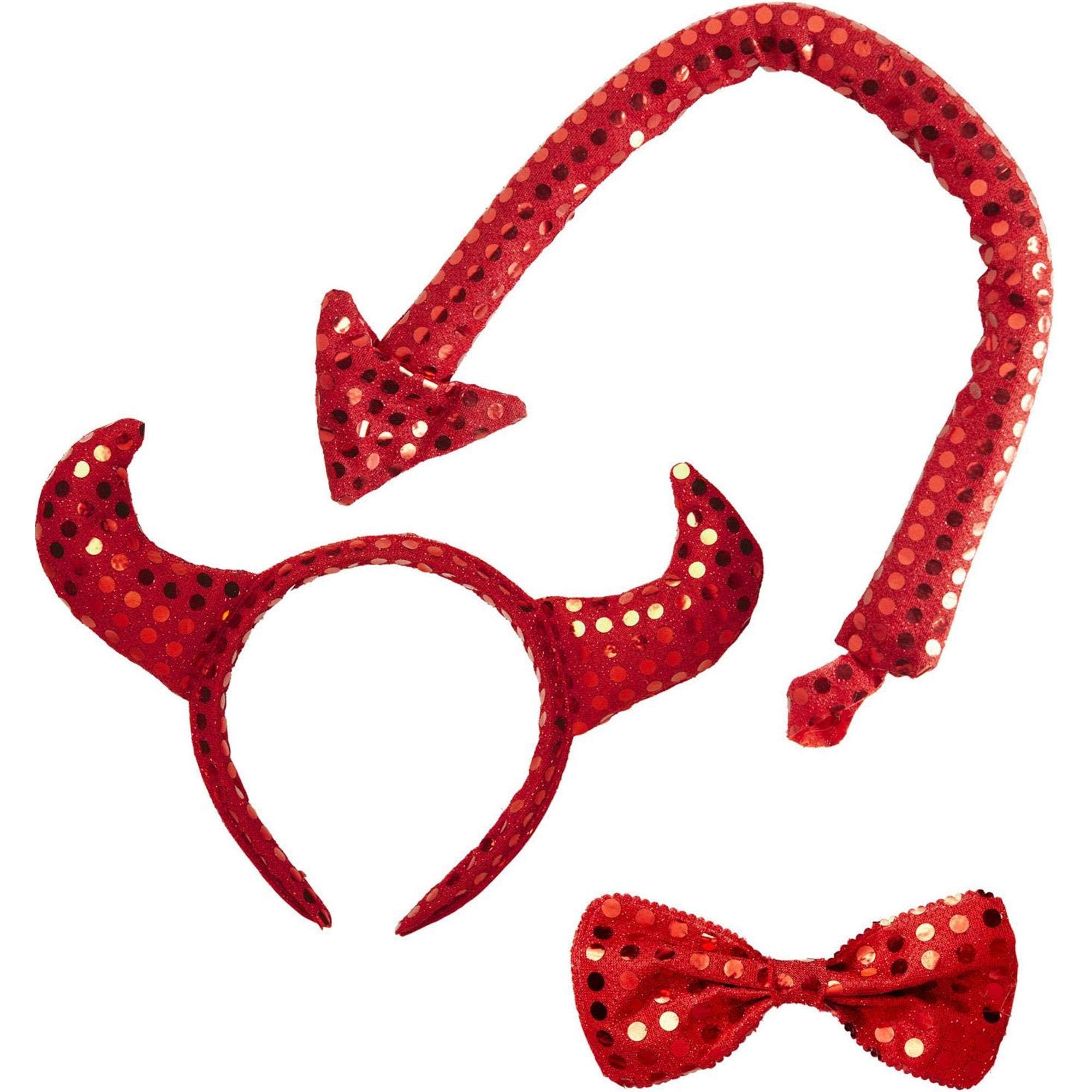 Widmann 01058 ? Sequin Set Devil Adult Plus Costume ? 3 Piece ? One size, Red