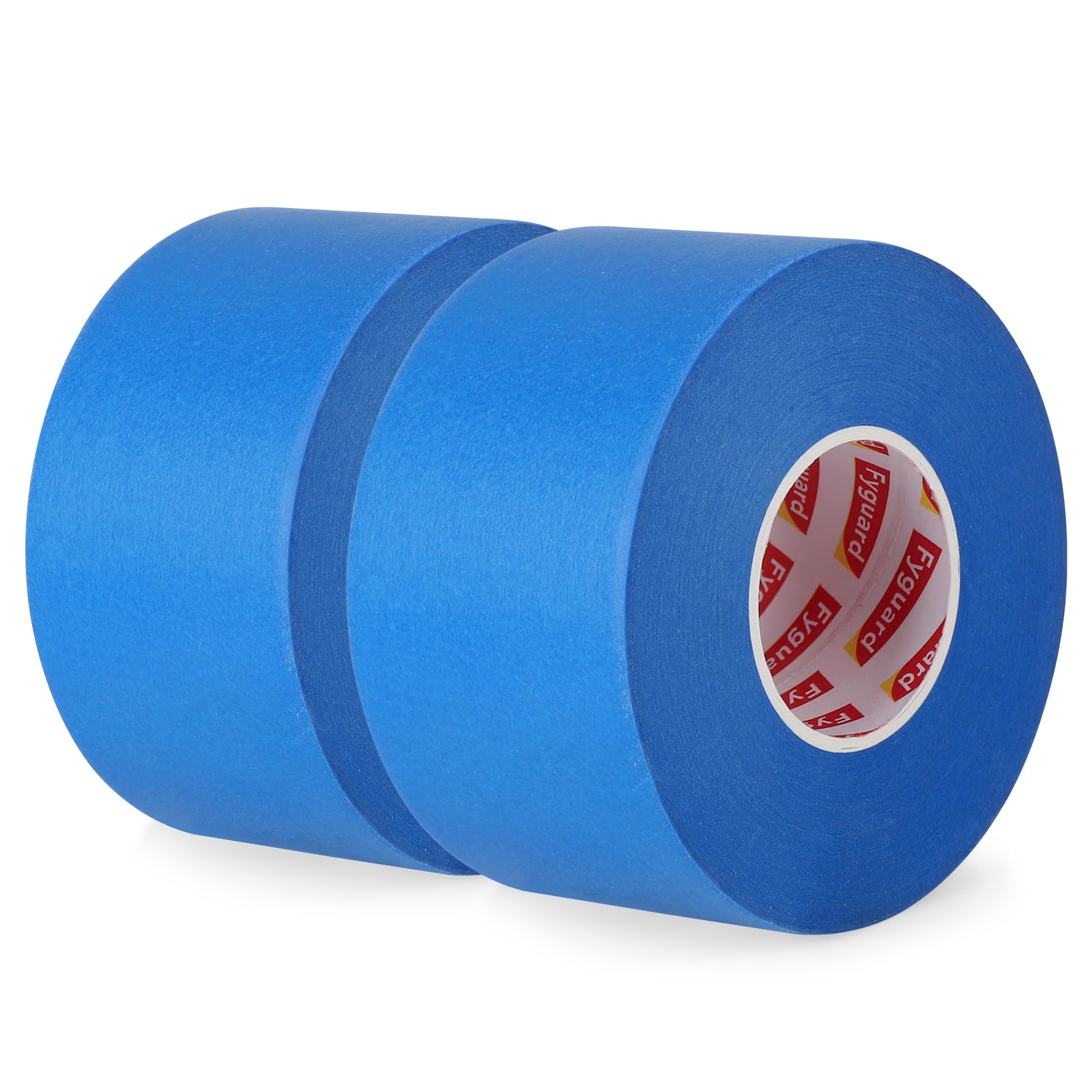 Fyguard 2 Rolls Blue Painters Tape, 48mm x 50m Masking Tape for Painting Wide Painting Tape Blue Tape Heat Resistant Waterproof for Edge Treatment Color Separation Crafts