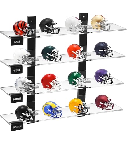 Colingmill 1 Pcs Mini Football Helmet Display Rack, Clear Acrylic Holder