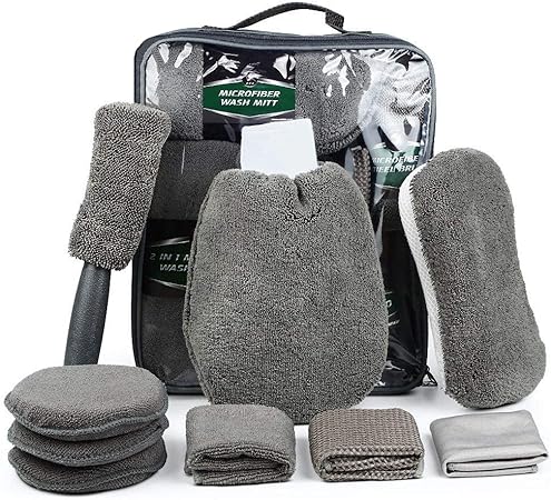 Suntop Auto Autopflege Reinigung Set 9 Waschset Kfz Autowaschhandschuh Mikrofaser Zur Autoreinigung Wachs Tuch Reinigungstuch Set Fur Auto Motorrad Innen Und Aussen Haushalt Reinigung Amazon De Auto Motorrad