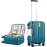 Hanke 20 Inch Expandable Carry On Luggage Airline Approved Top Opening Hard Shell Suitcases with Wheels Lightweight Travel Luggage Carry On Suitcase for Woman Men-Caribbean Blue