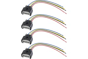 SCUARI 4PCS Ignition Coil Connector,Ignition Coil Wire Harness,Car Accessories Ignition Coil Female Connector Plug Harness Pigtail,4 Wire Automotive Coil Winee Cable,Replace #90980-11885 90980-11885