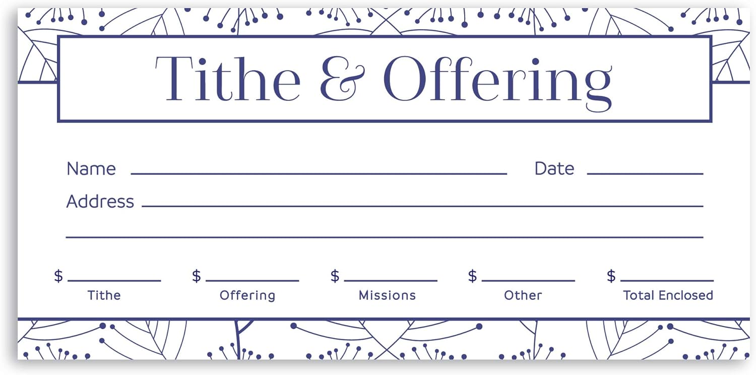 Offering Envelope Tithe/Offering/Missions/Other Box of