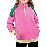 Arshiner Girls Half Zip Sweatshirt Fleece Quarter Zip Pullover Sweatshirts Fall Winter Clothes for Teen Girl Side Pockets