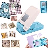 BAOFALI Stamp Puncher 1.5x1.5inch Large Square Postage Stamp Punch |Stamp Hole Puncher| Scalloped Rectangle Lever Action Paper Punches for Crafting Scrapbooking DIY Card Making Arts Crafts Supplies