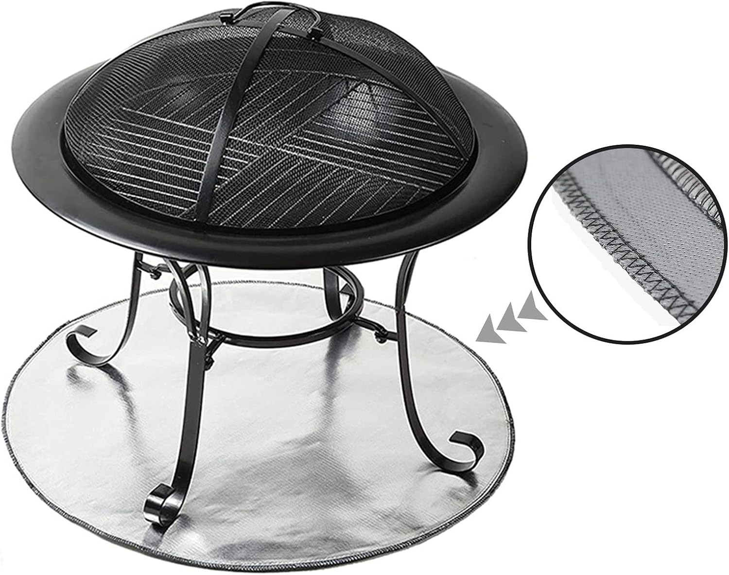 24 Inch Round Fire Mat, Three Layers Heatresistant Fire