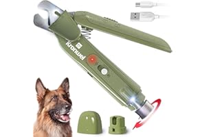 KRONWEL 2-in-1 Rechargeable Dog Nail Grinder & Dog Nail Clippers, Dog Nail Trimmers for Large Dogs, Pet Nail Grinder for Dogs, Electric Dog Nail Trimmer for Medium Dogs (Khaki, Khaki)