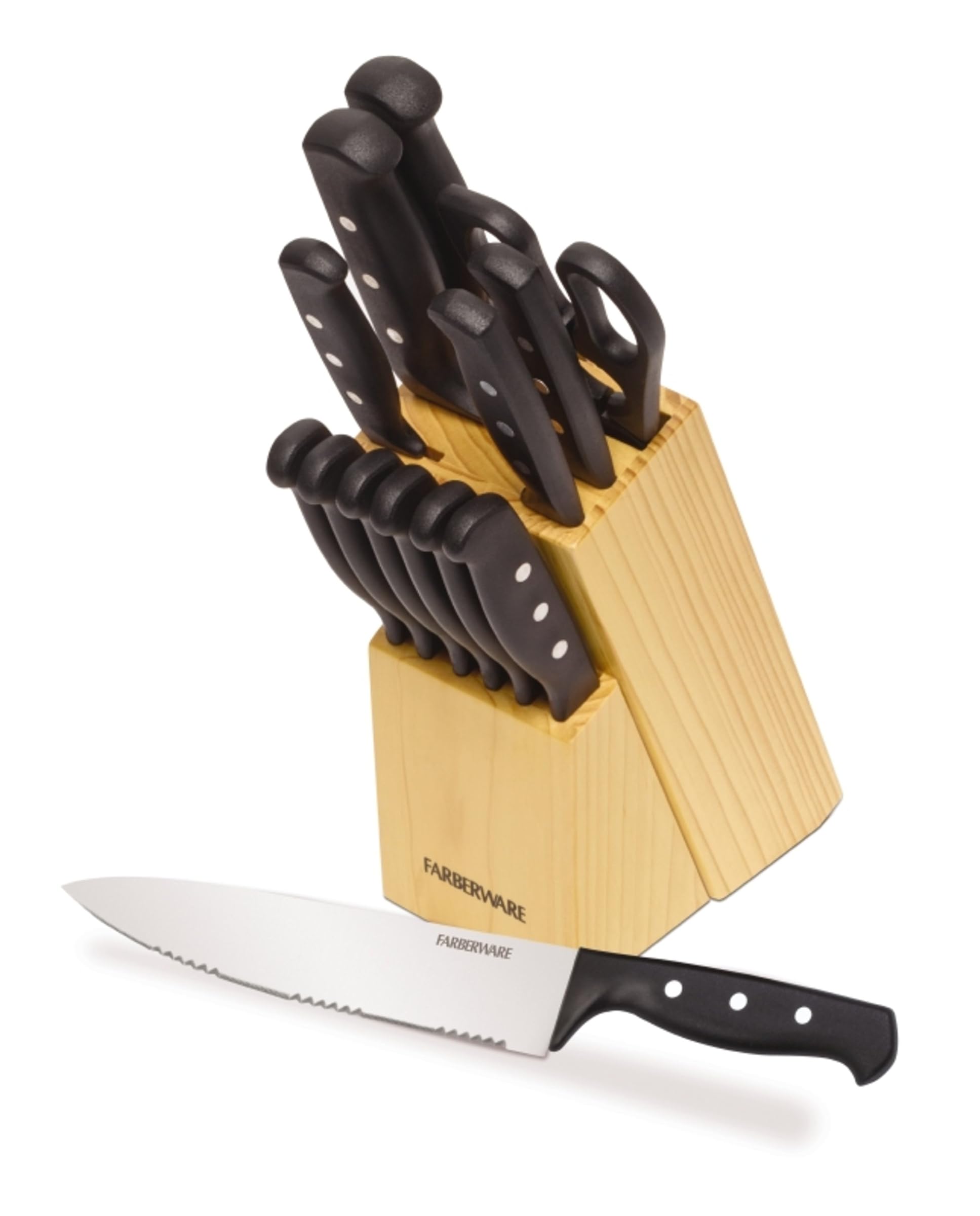 Farberware 22-piece ' Never's Sharp Triple-Rivet Knife, Tool Set