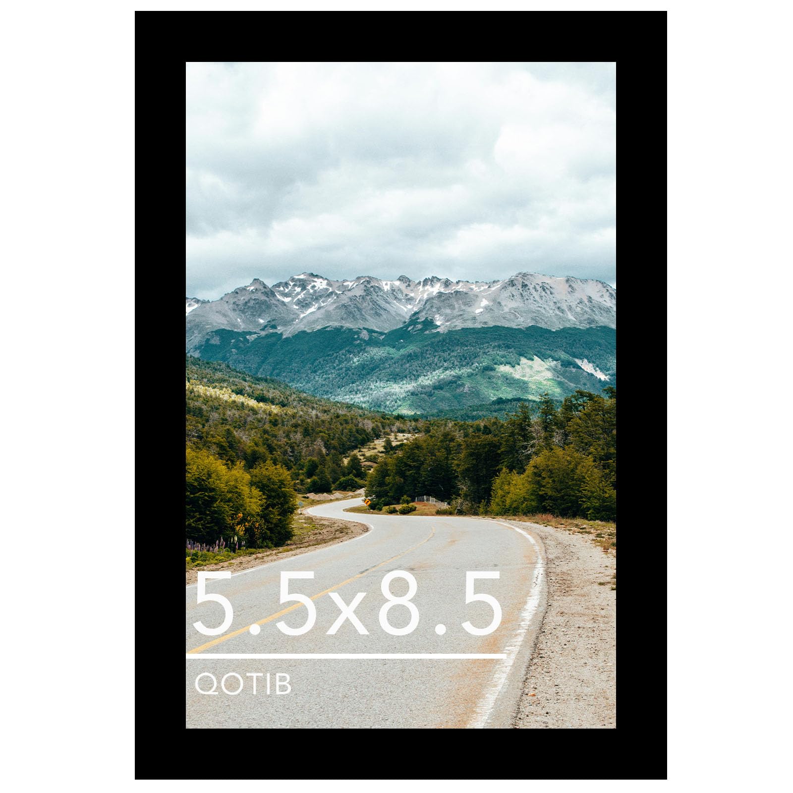 Photo 1 of QOTIB 5.5x8.5 Picture Frame Black for Wall Hanging or Tabletop, Wood 5.5 x 8.5 Frame Photo Frame for Wall Horizontally or Vertically, Black, 1 Pack