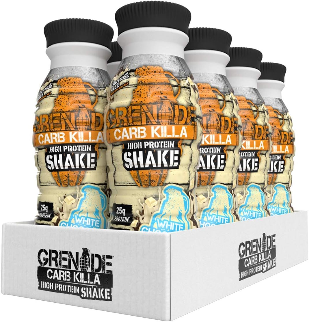 Grenade White Chocolate High Protein Shake, 8 x 330 ml - Ready to Drink Milk Protein Shakes with over 24 g Protein per Bottle