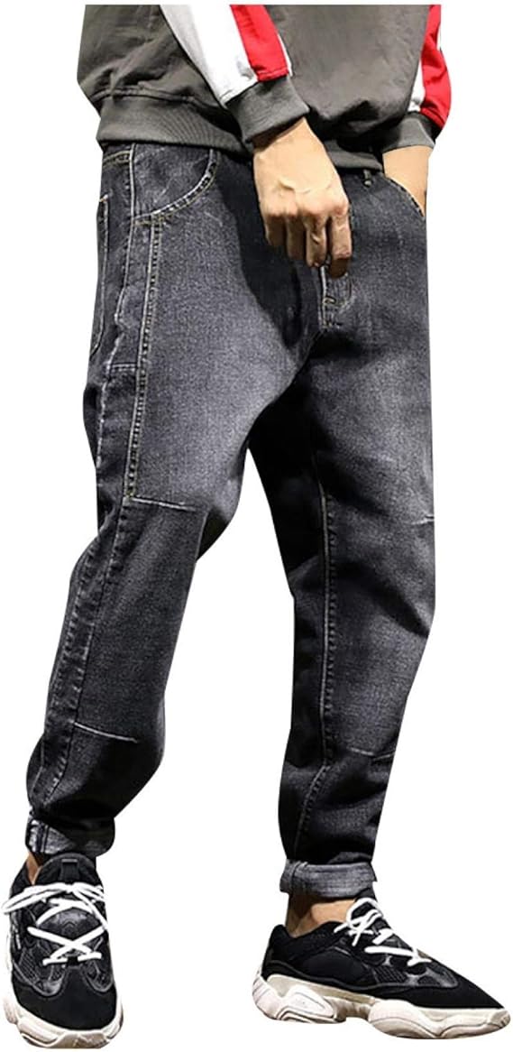 Amazon メンズジーンズメンズファッションカジュアルルーズジーンズステッチストレートデニムパンツジーンズ ロングパンツ カジュアル パンツストレートカジュアル ロングパンツメンズ 大きいサイズ ゆったりパンツ ジーンズ 通販