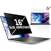 Peslv 16 Inch Laptop Privacy Screen Compatible with Lenovo Hp Dell Acer Asus Thinkpad Envy Xps Computer 16:10 Aspect, Removable Anti Glare Blue Light Filter Protector, 16" Monitor Security Shield