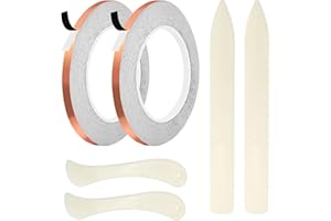 AONUOAO 7/32 Inch Black Lined Copper Foil Tape for Stained Glass and Crafts, 2 Rolls 36 Yards Black Back Copper foil Tape for