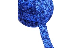 SEWDIYTR Sequin Lace Trim Gimp Braid Lace Ribbon Glitter Sequin Trim for Crafts, Embellishments, Costume Accessories 10 Yards (Blue)
