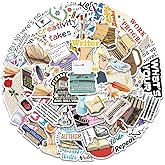 Cute Writer Aesthetic Stickers, 50PCS Author Vinyl Waterproof Stickers for Water Bottles Laptop Scrapbook Journal, Bookish St