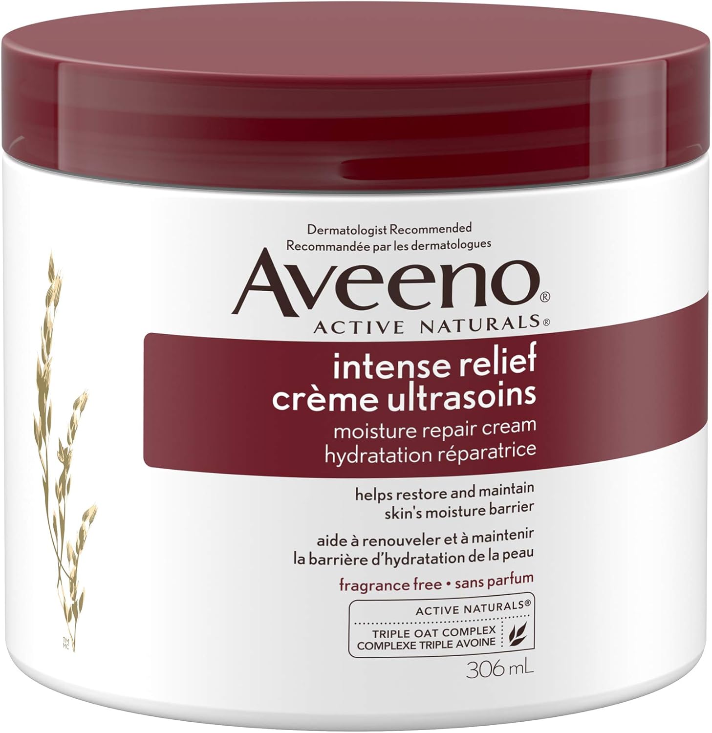 Aveeno Body Cream, Intense Relief and Moisture Repair for Dry and Itchy Skin, Unscented