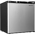 EUHOMY 1.7 Cu.Ft Mini Fridge with Freezer, Reversible Single Door Compact Refrigerator, Adjustable Thermostat, Energy Saving, Mini Fridge for Bedroom, Office, Dorm, Silver