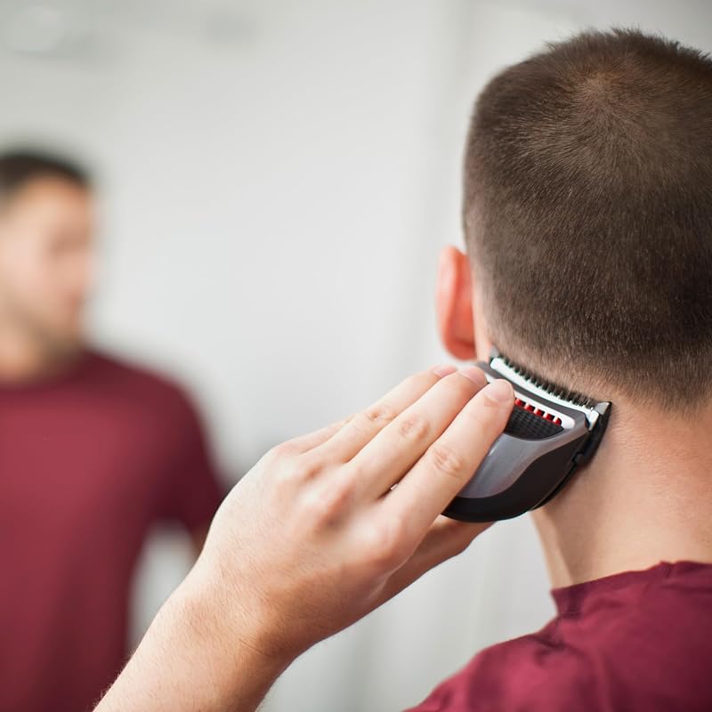 Máquina de cortar cabelo remington quickcut, máquina de cortar cabelo com e sem fio, lâmina larga para maior cobertura, tecnologia curvecut, 9 pentes, autonomia de 40 minutos, design ergonômico - hc4250
