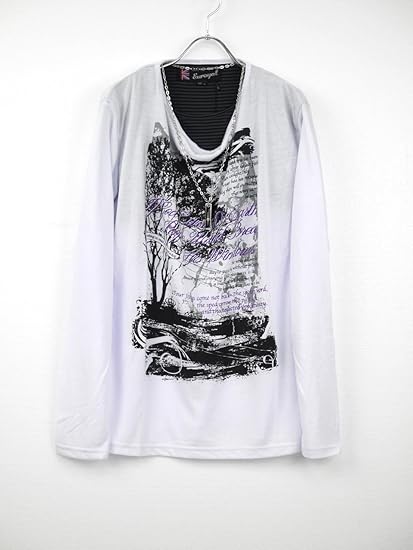 Amazon ロンｔ ｔシャツ カットソー 長袖 チェーン ネックレス