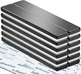 Grtard 12 Pack Neodymium Magnets 60x10x3 mm with Double-Sided Adhesive