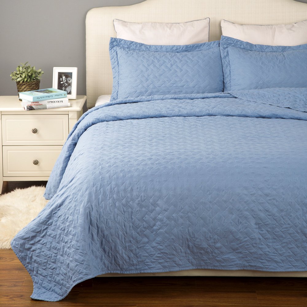 Quilt Set Solid Grayish Blue King Size(106\