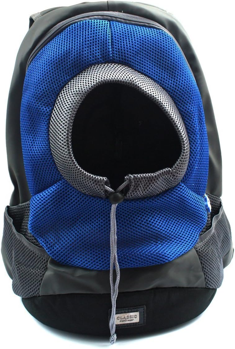 Ximei Portable Dog Cat Pet Backpack Carrier, Adjustable Pet Front Cat Dog Carrier Travel Bag for Outdoor Travel Hiking Medium, Blue