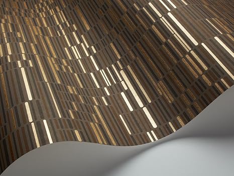 Oxford 1211 Vliestapete Streifen horizontal Gold Braun: Amazon.de: Baumarkt