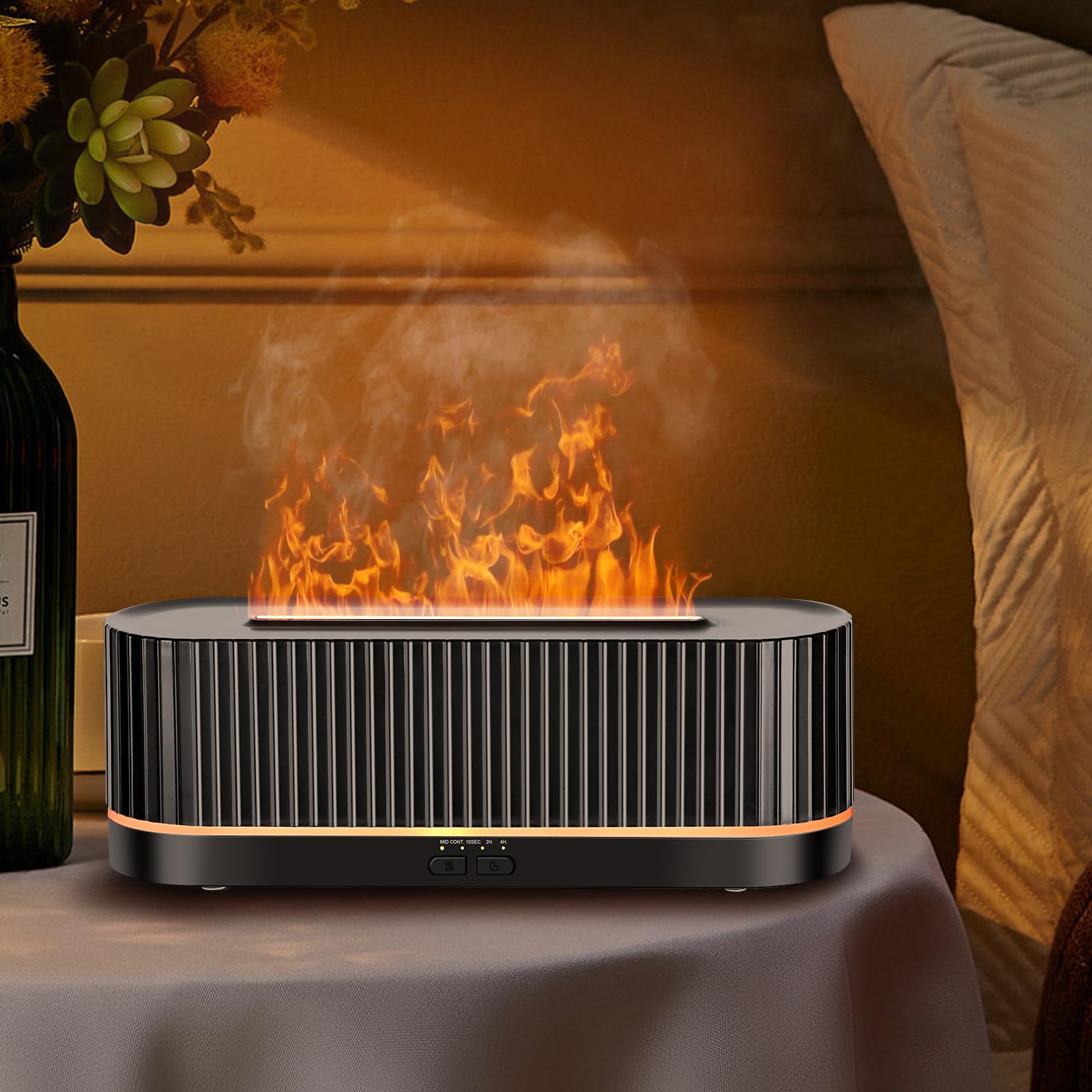 Essential Oil Diffuser?Colorful Flame Fire Diffuser Humidifier?Scent ...