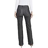 ICONOFLASH Women's Bootcut Jeggings Slimming Cotton Pull On Jean Like Leggings Plus Size (Large, Straight Leg Black)