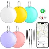 JTD Air Tracker Tags 5 Pack for Find My, 2026 Upgraded with IP68 Waterproof Item Finder with Left-Behind Alert, 5 Colors for Keys, Luggage, Backpack, Wallet. iOS Only.