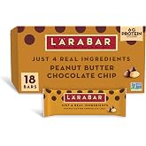 Larabar Peanut Butter Chocolate Chip Fruit &amp; Nut Bars, 18 ct, 28.8 oz | Gluten-Free, Vegan, Dairy Free, Non-GMO Project Verified, 6G Protein per Serving, Fair Trade Certified Chocolate
