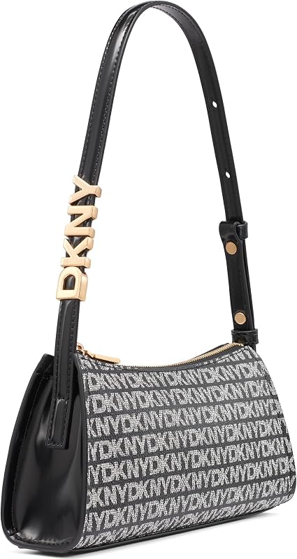 Avril Top Zip Shoulder Bag, Bolso de Hombro Mujeres, Logotipo Negro y Negro