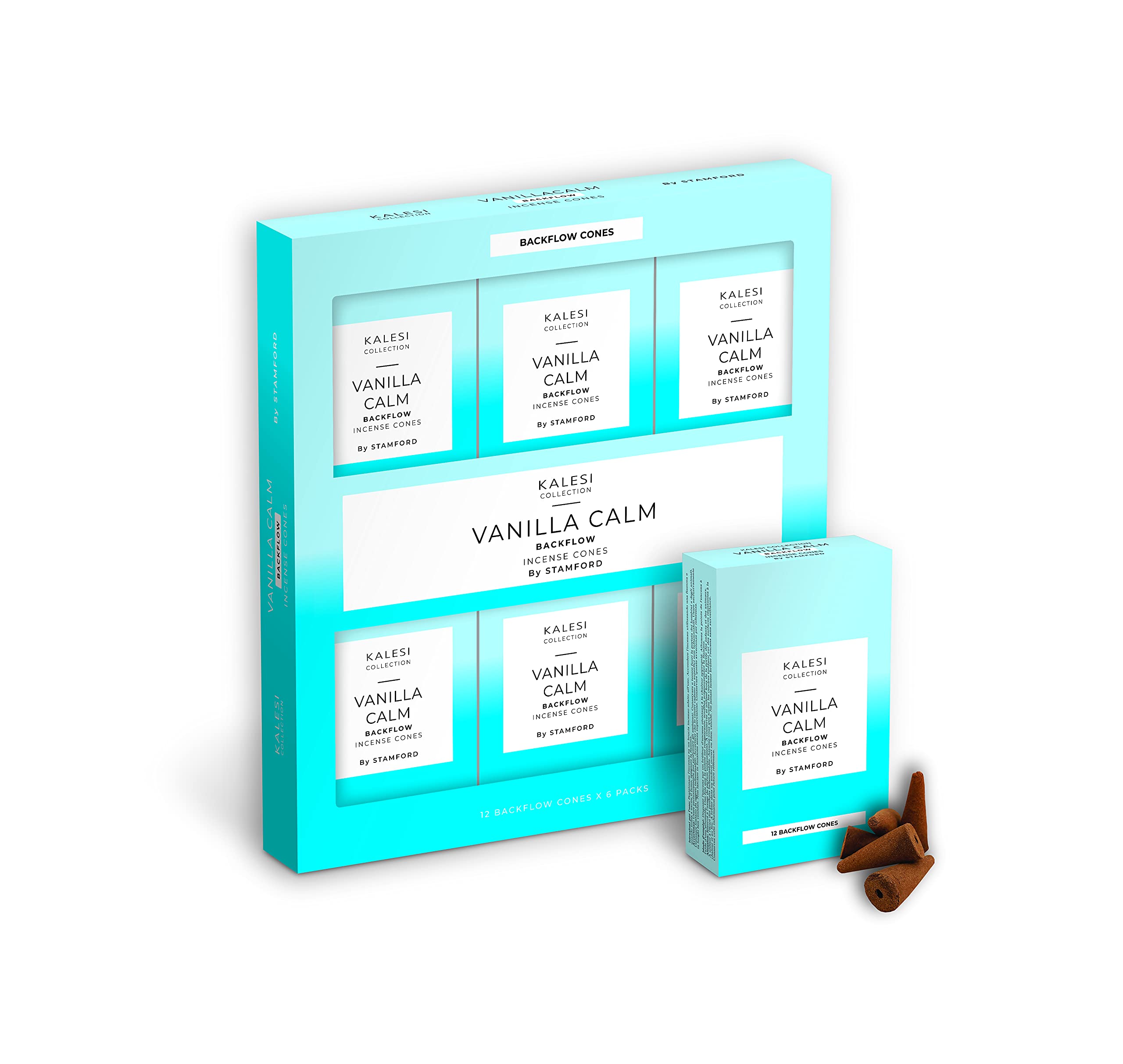 The Kalesi Collection By Stamford Vanilla Calm Backflow incense Cones - Pack of 6