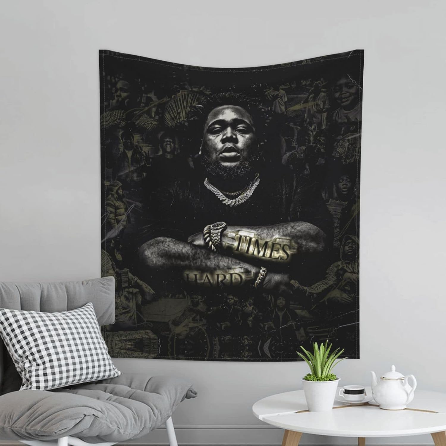 Tapestries - Grassoen Tapestry Rod Rapper Wave Tapestries Home Decor Wall Art Tapestry for Bedroom Size 60x51 Inch