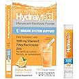 HydraLyte Electrolytes Plus Immunity, Citrus Low Sugar Rapid Rehydration Powder - Lightly Sparkling Electrolyte Powder Packets with 1,000mg Vitamin C and Zinc for an Immune Boost (8oz Serve, 12 Count)