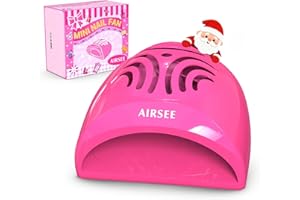 AIRSEE Kids Nail Dryer, Portable Nail Dryer, Mini Nail Fan for Regular Nail Polish - Birthday, Christmas, Party Gift for Grils, Battery Operated, DIY nail art, No Harmful, Two stickers included (Pink)