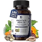 Lukaree Prostate Health Supplements for Men - 18 in 1 Saw Palmetto with Pumpkin Seed & Nettle - Advanced DHT Blocker - Urinary Tract Health Support - with Ashwagandha, Reishi, 60 Capsules
