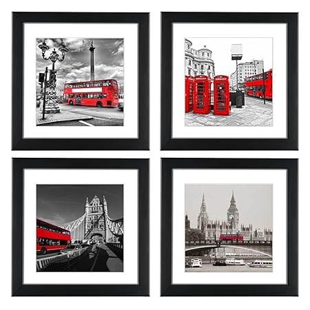 Paper Plane Design Photo Frame, Frames for Wall Set of 4, Walls Decoration Hanging Photos Collage, Personalised Gift for Family (Pattern_01)