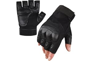 Tactical Full Finger Gloves with Soft Knuckle Protection, Touchscreen Non-Slip Grip Gloves for Men, Lightweight Protective Gl