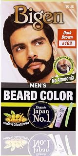 Bigen Men's Beard Colour 103 Dark Brown Aloe Olive Oil No Ammonia Fast Comb view 1
