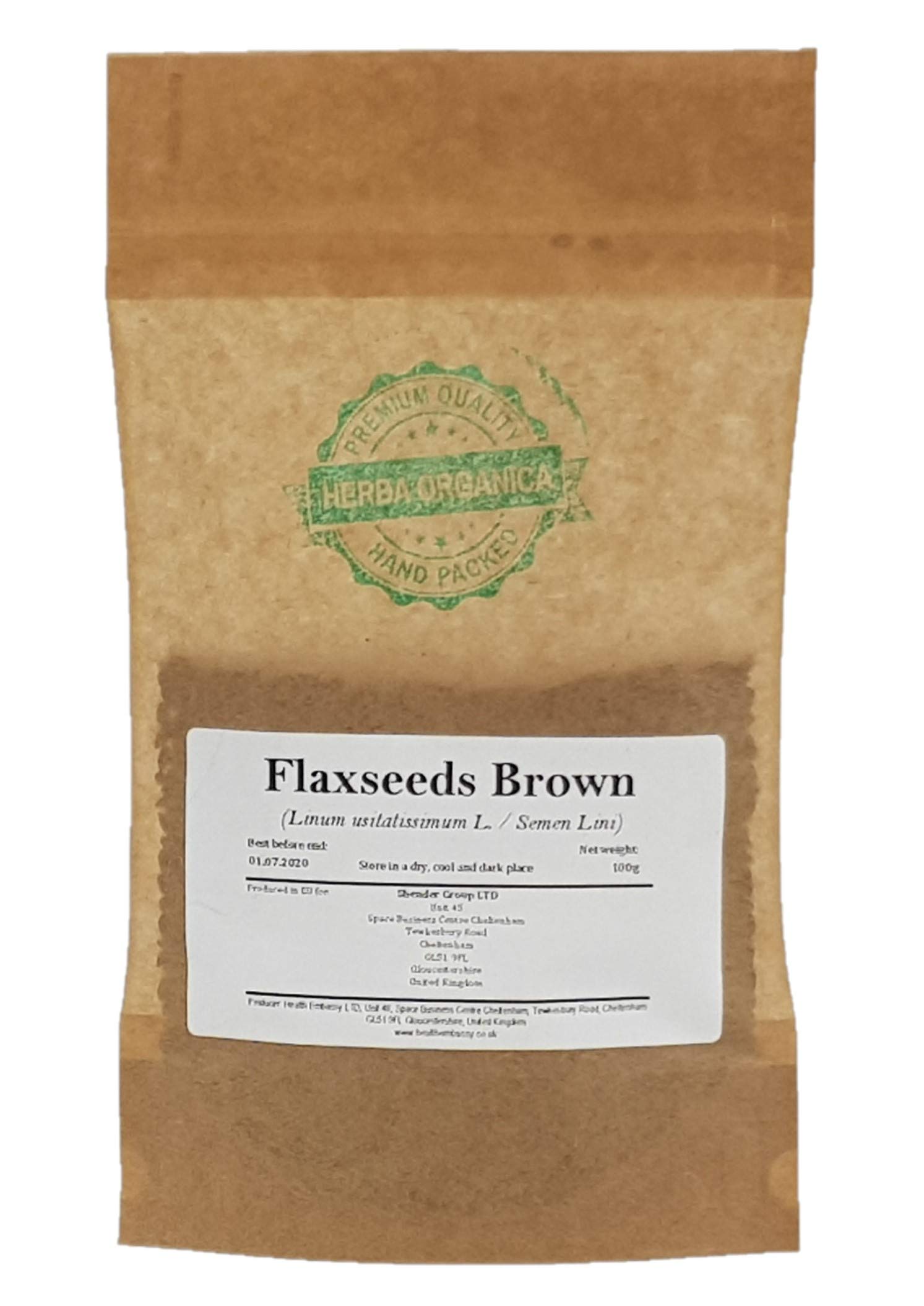 Herba Organica - Flaxseeds Brown - Linum Usitatissimum L - Linseed (100g)