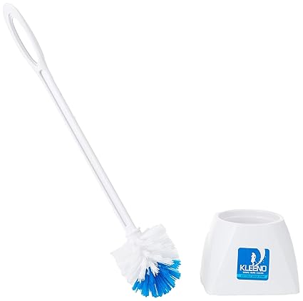 Cello Kleeno Eco Round Toilet Brush with Stand (White and Blue)