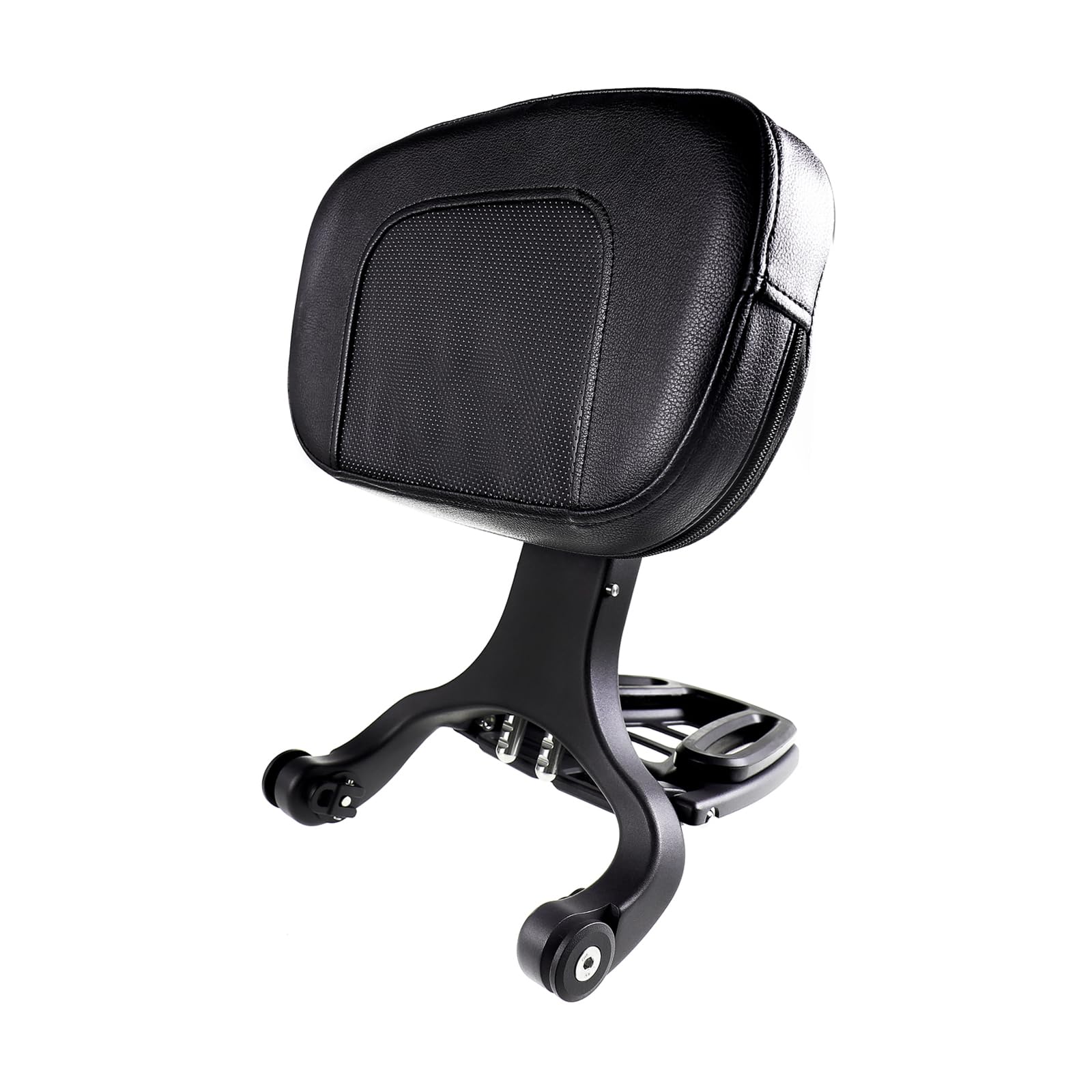 Photo 1 of Motorcycle Adjustable Sissy Bar Backrest with Folding Luggage Rack Fit For Harley/Indian/BMW R18/Honda (Black)
